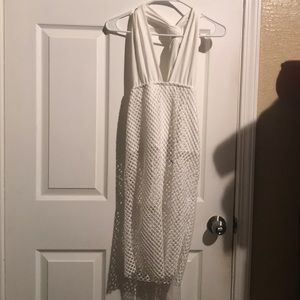 White halter bandage dress